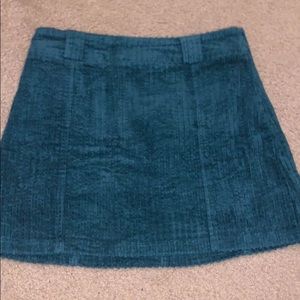 blue velvet mini skirt